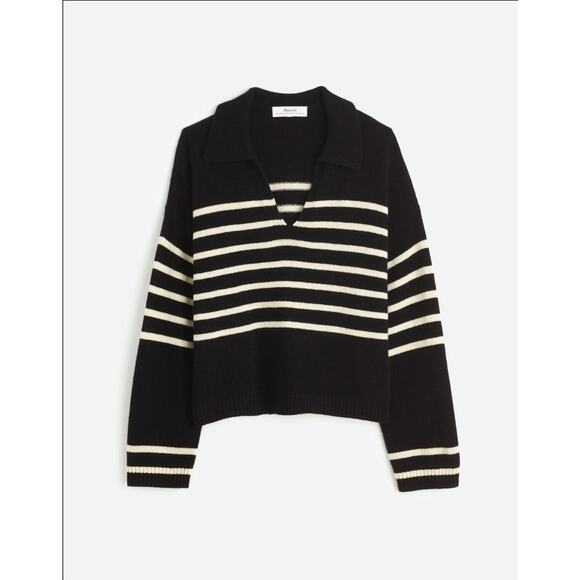 Madewell Cashmere Wool Blend V Neck Polo Sweater US Women's XS - Picture 1 of 7
